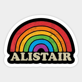 Alistair - Retro Rainbow Flag Vintage-Style Sticker